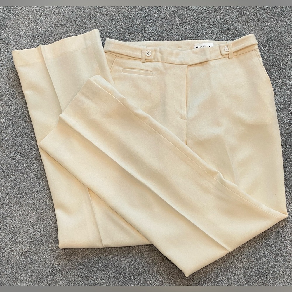David N. Ivory Wool Pants, Size 8